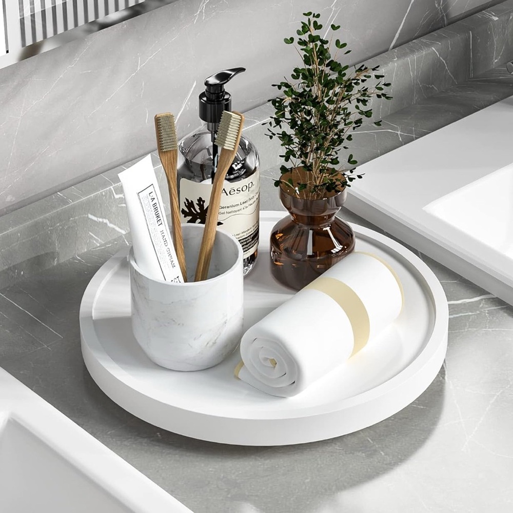 Turntable Vanity Tray 10 inches for Perfumes Kitchen Sink countertops Organizer